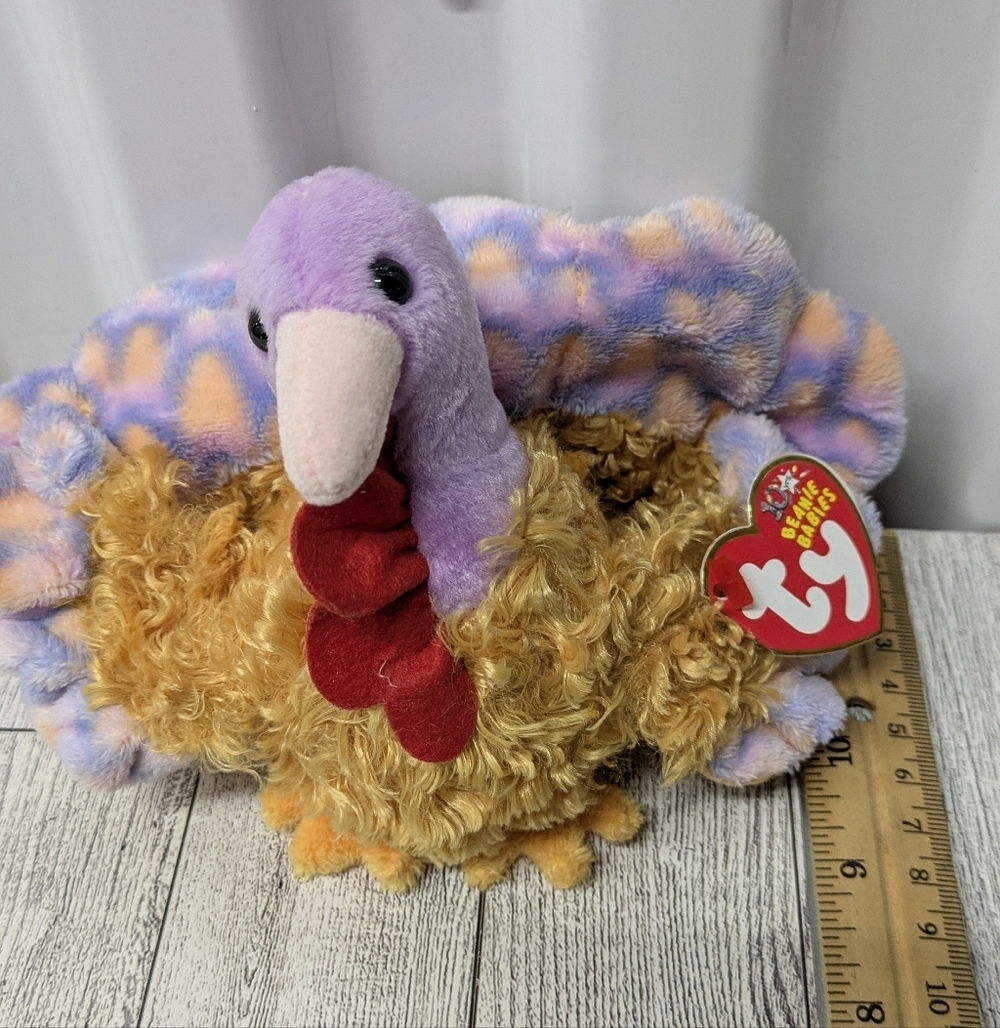 Ty Stuffed Turkey - Purple and Yellow